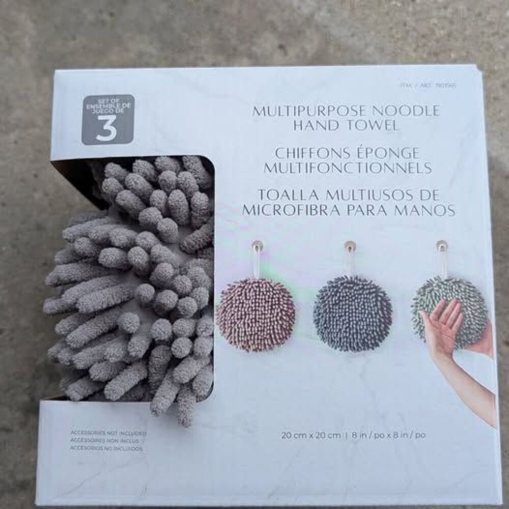 🆕 BRAND NEW Multipurpose Chenille Noodle Hand Towels (3-Pack)